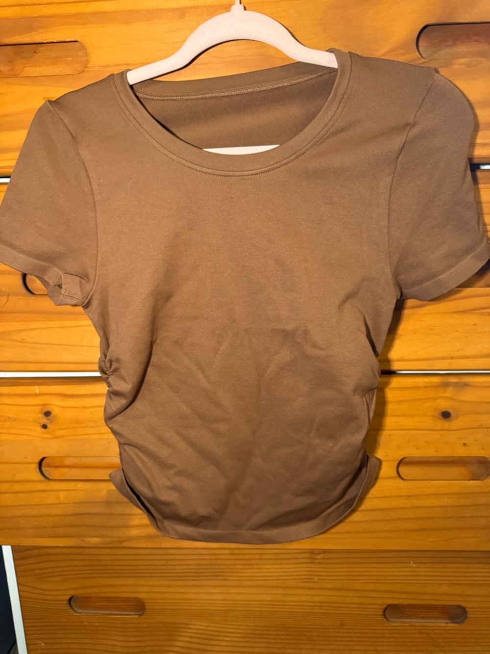 OQQ Women’s Short-Sleeve Crewneck Top in Brown